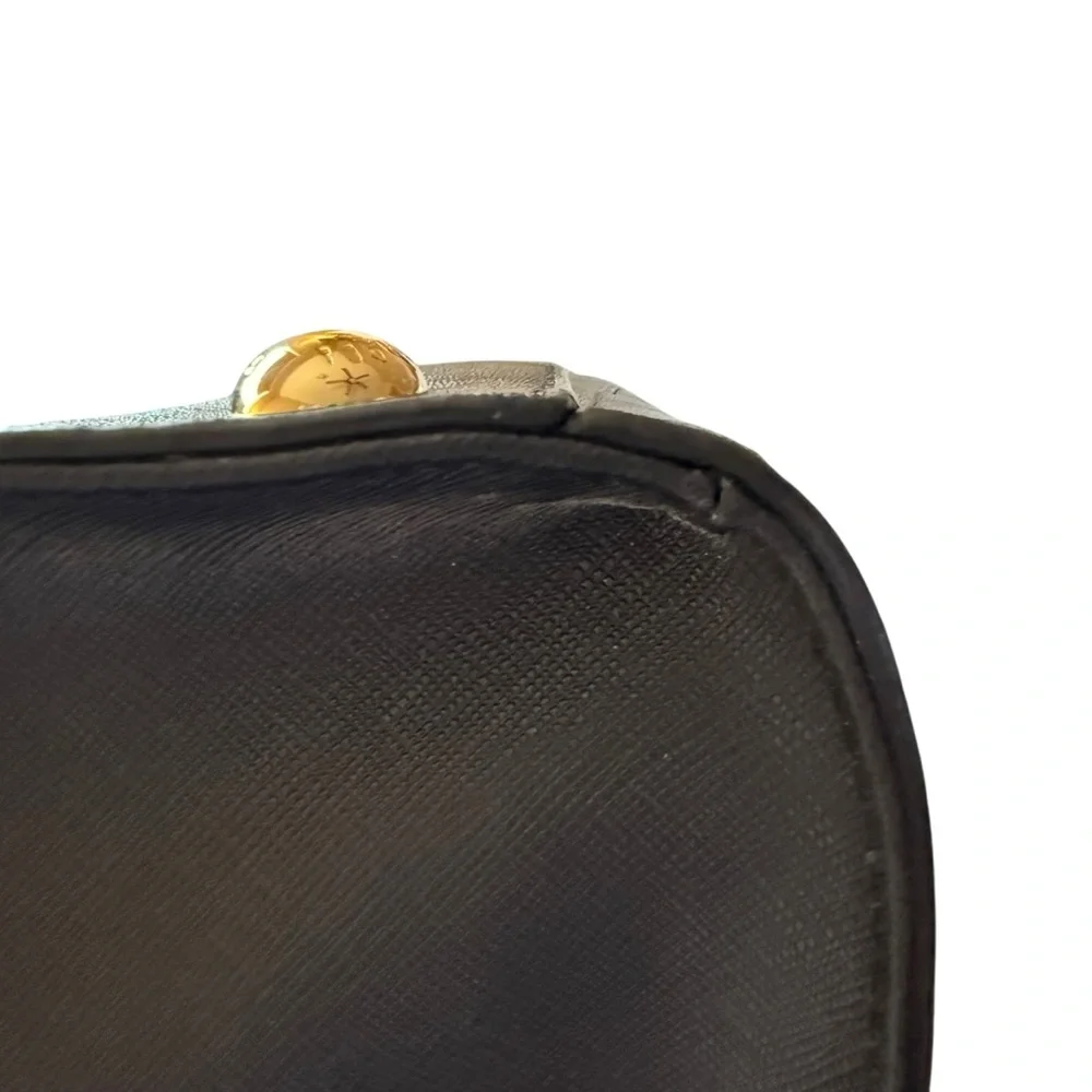 Michael Kors Black Saffiano Leather Satchel with Gold Hardware